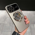 Protective Apple iPhone Back Cover - GYRO Wheel Rotating Case for iPhone 14 Pro (Natural Titanium)