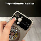 Protective Apple iPhone Back Cover - GYRO Wheel Rotating Case for iPhone 14 Pro (Natural Titanium) - Style 2