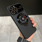 Protective Apple iPhone Back Cover - GYRO Wheel Rotating Case for iPhone 13 Pro Max  (Black) - Style 2