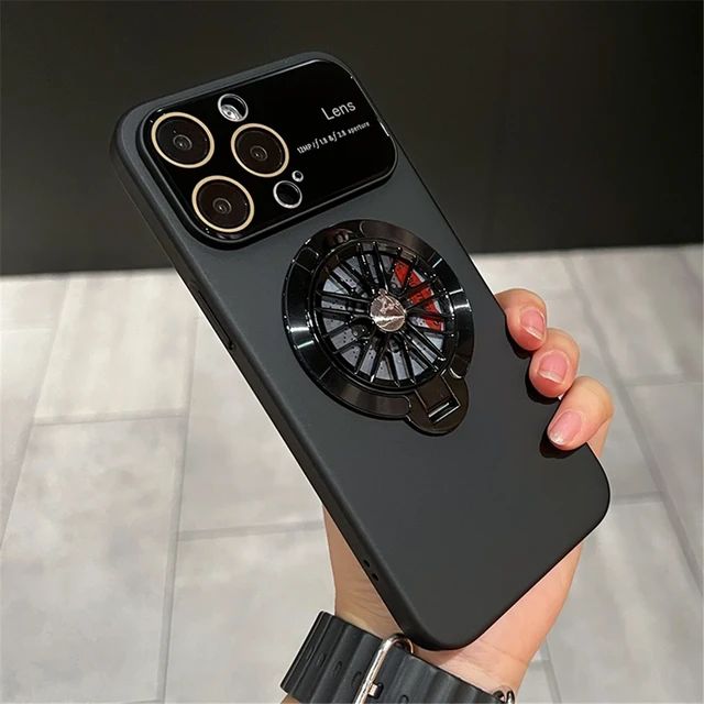 GYRO Wheel Rotating Case for iPhone 13 Pro Max  (Black)