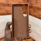 Samsung Galaxy S24 Ultra Embroidery PU Leather Case with Cloth Inside - Bear Mobile Case by CoverMeUp - Style 4