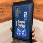 Samsung Galaxy S24 Ultra Embroidery PU Leather Case with Cloth Inside - Blue Mobile Case by CoverMeUp - Style 3