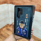 Samsung Galaxy S24 Ultra Embroidery PU Leather Case with Cloth Inside - Gorilla Mobile Case by CoverMeUp - Style 3