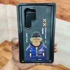 Samsung Galaxy S24 Ultra Embroidery PU Leather Case with Cloth Inside - Gorilla Mobile Case by CoverMeUp
