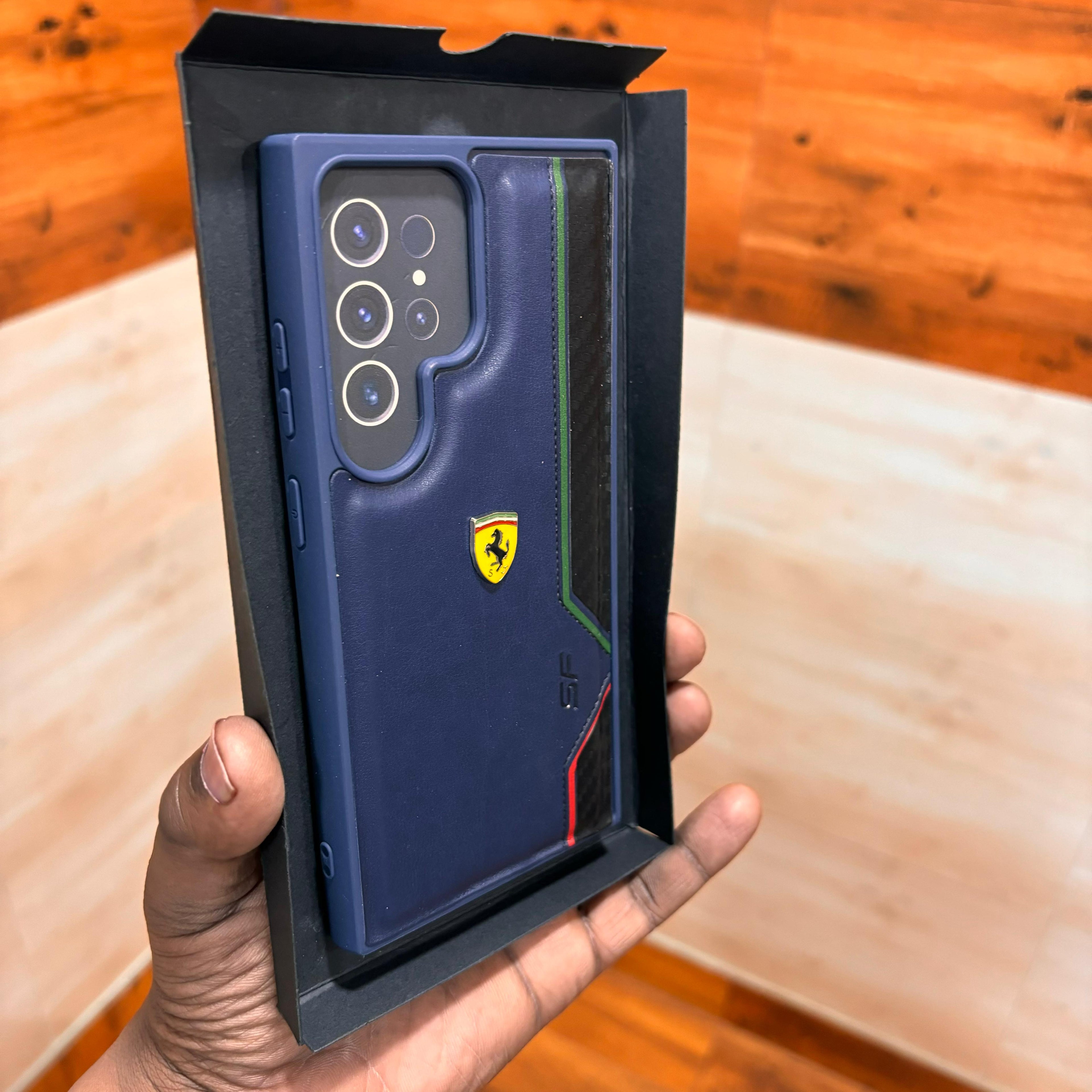 Samsung Galaxy S24 Ultra Ferrari Logo SF Case - Blue Mobile Case by CoverMeUp - Style 3