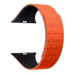 Silicon Magnetic Strap for Apple Watch 42/44/45 & 49mm (Ultra & Ultra 2) (Orange/Black) Mobile Case by CoverMeUp