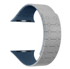 Silicon Magnetic Strap for Apple Watch 42/44/45 & 49mm (Ultra & Ultra 2) (Light Grey/Sky Blue) Mobile Case by CoverMeUp
