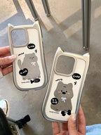 Protective Apple iPhone Back Cover - Batman Ears with Cat and Dog Design Soft Silicone Case for iPhone - Style 2
