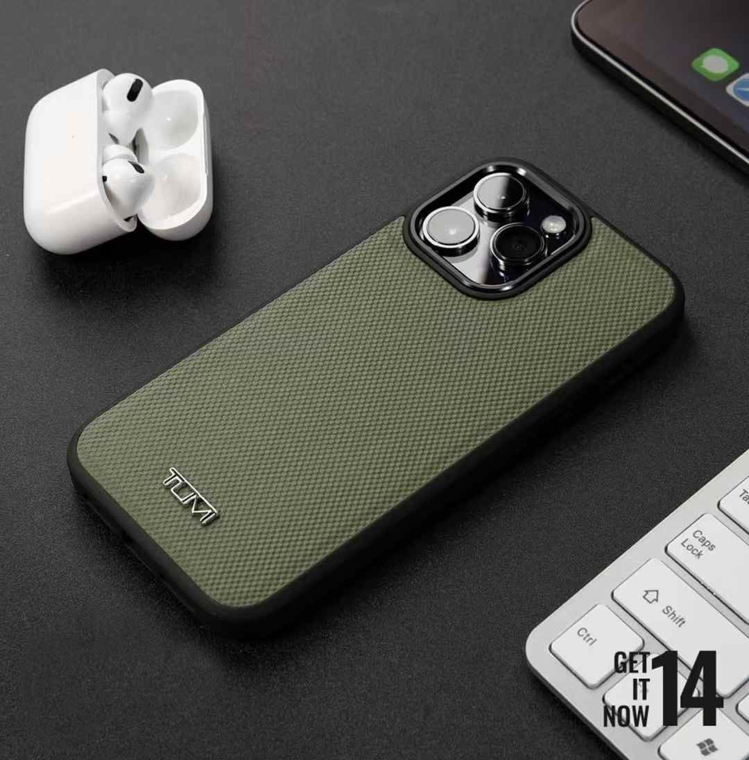 Protective Apple iPhone Back Cover - Balistic Design PU Leather Case for iPhone 16 Pro Max (GREEN)
