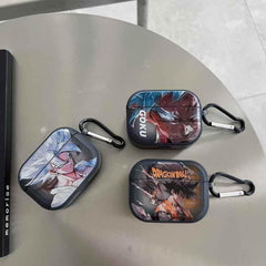 Goku AirPods Pro & Pro 2 Case – Super Saiyan Blue | Smoke Texture + Leather Grip
