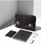 Santa Barbara Polo Embroided  Black PU Leather Macbook Sleeve for Macbook 13"/14"/ iPad Pro 12.9 Mobile Case by CoverMeUp - Style 2