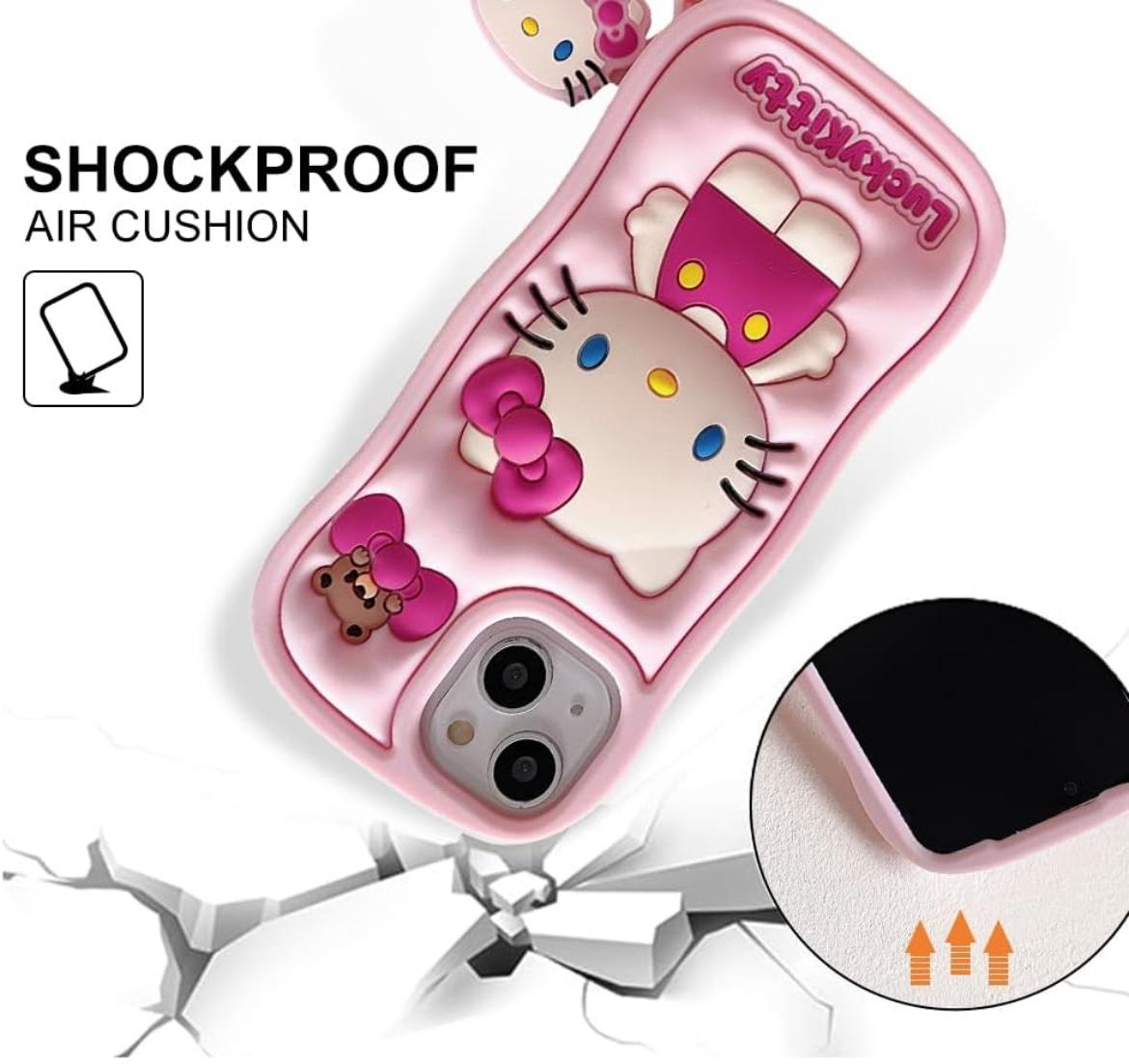 Cute Lucky Kitty-Inspired 3D Cartoon Shockproof Silicone Case – Soft Protective Cover