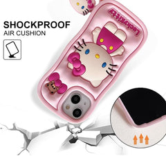 Cute Lucky Kitty-Inspired 3D Cartoon Shockproof Silicone Case – Soft Protective Cover