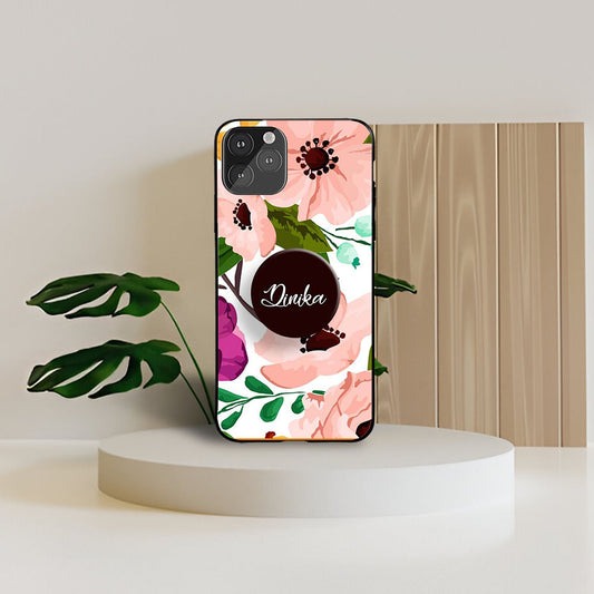 Blush Bloom Floral Pink Flower Phone Holder Glossy Metal Bumper Case Mobile Case by CoverMeUp
