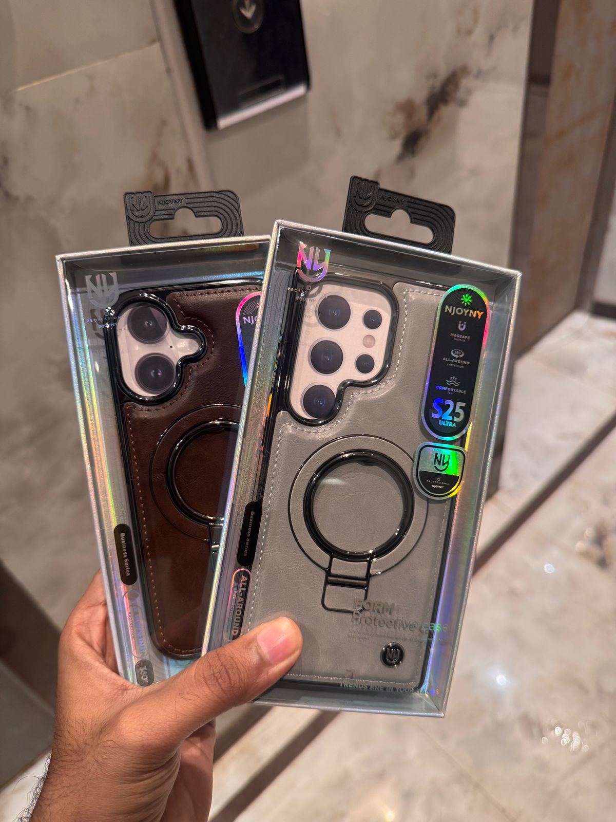NY NEW LEATHER Case WITH STAND