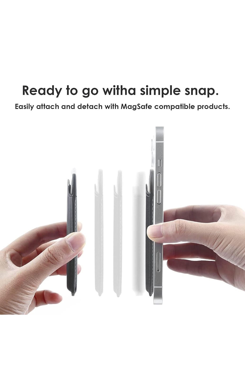 Protective Apple iPhone Back Cover - Magnetic Phone Vegan Leather Wallet - Slim Cards Holder Designed for MagSafe Compatible with iPhone - Style 5