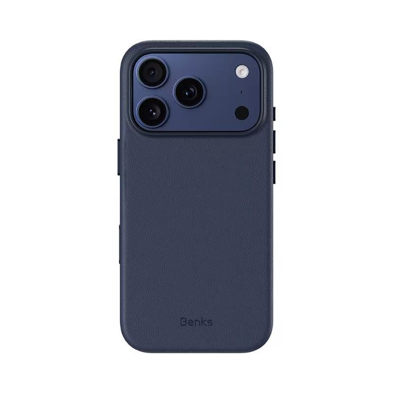 BENKS Vita Pro Series Genuine PU Leather Case for iPhone 17 Pro Max (BLUE)
