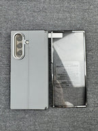 Side Protection Leather with Glass Case for Samsung Galaxy Z Fold 8 Series