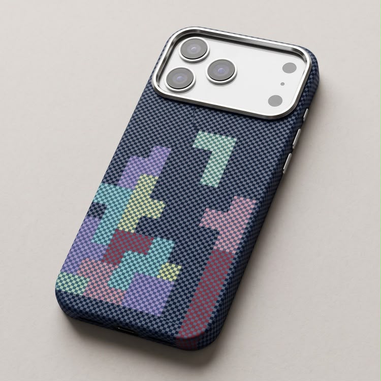 Luxo Tetris Pattern Carbon Fiber Texture Magsafe Case
