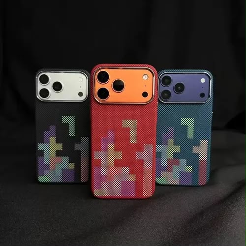 Luxo Tetris Pattern Carbon Fiber Texture Magsafe Case