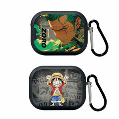 Zoro Anime AirPods Pro & Pro 2 Case – Smoke Transparent with Leather Grip & Carabiner