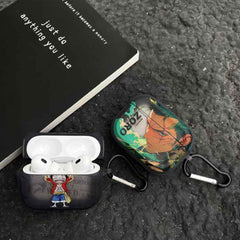Zoro Anime AirPods Pro & Pro 2 Case – Smoke Transparent with Leather Grip & Carabiner