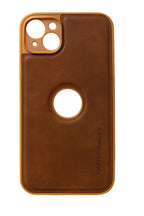 Protective Apple iPhone Back Cover - Logo Cut Leather Hard Case for iPhone - Style 4