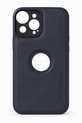 Logo Cut Leather Hard Case for iPhone