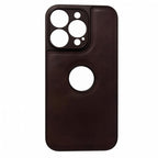 Protective Apple iPhone Back Cover - Logo Cut Leather Hard Case for iPhone - Style 7