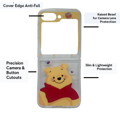 Winnie The Pooh Cute Cartoon Protective Case Cover for Samsung Galaxy Z Flip 5