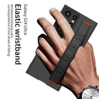 Samsung Galaxy S24 Ultra GKK Hand Grip Elastic Belt Strap Case with Stand Cover - Black Mobile Case by CoverMeUp - Style 3