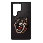 Wolf 3D Embroidered Leather Case for Samsung Galaxy S24 Ultra– Rugged Luxury Protective Cover Mobile Case by CoverMeUp