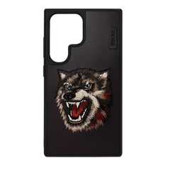 Wolf 3D Embroidered Leather Case for Samsung Galaxy S24 Ultra– Rugged Luxury Protective Cover