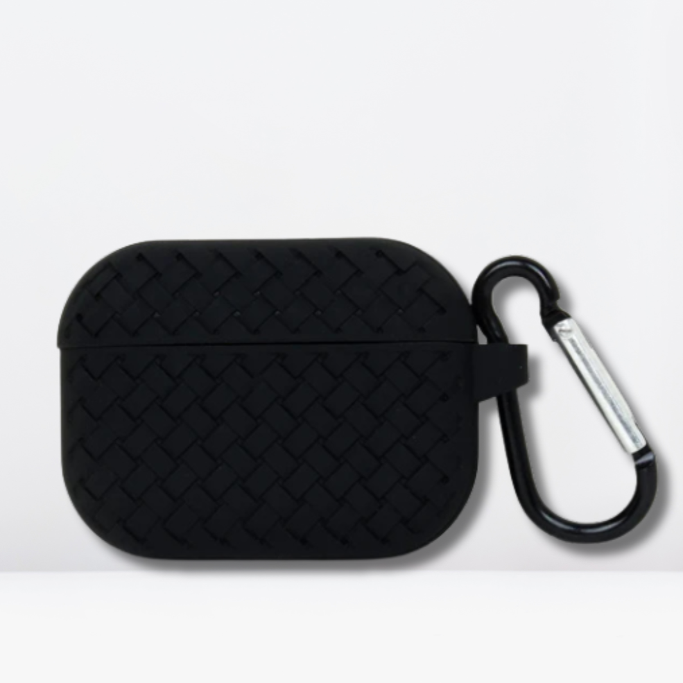 Woven Pattern Silicone Soft Case for AirPods 3 (Black)