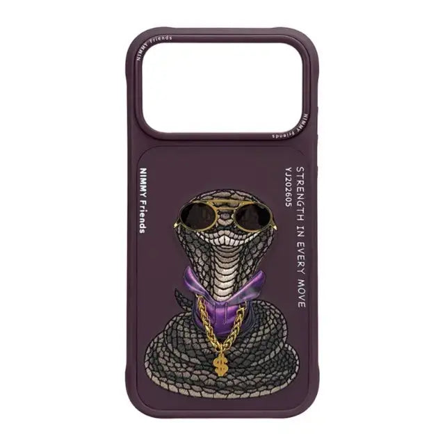 NIMMY Friends King Cobra Premium Designer Mobile Cover – Burgundy IPhone 18Pro /17Pro /18Pro max / 17Pro max