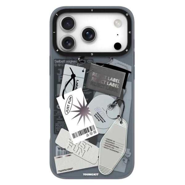 YOUNGKIT Matte Finish Different Dimensions Series Magsafe Case for iPhone 17 Pro Max / 18 Pro Max (Grey)