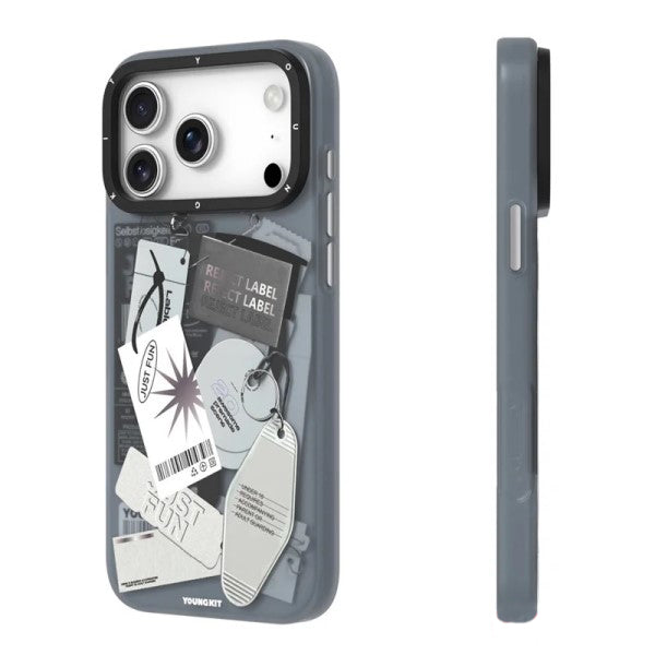 YOUNGKIT Matte Finish Different Dimensions Series Magsafe Case for iPhone 17 Pro Max (Grey)