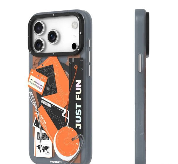 YOUNGKIT Matte Finish Different Dimensions Series Magsafe Case for iPhone 17 Pro Max / 18 Pro Max (Orange)