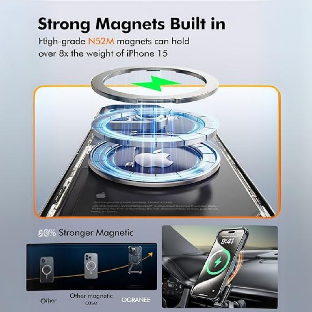 Z Metal Frameless Case with MagSafe Magnetic Stand for iPhone 15 Series