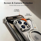 Protective Apple iPhone Back Cover - Z Metal Frameless Case with MagSafe Magnetic Stand for iPhone 15 Series - Style 9