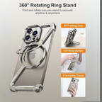 Protective Apple iPhone Back Cover - Z Metal Frameless Case with MagSafe Magnetic Stand for iPhone 15 Series - Style 10