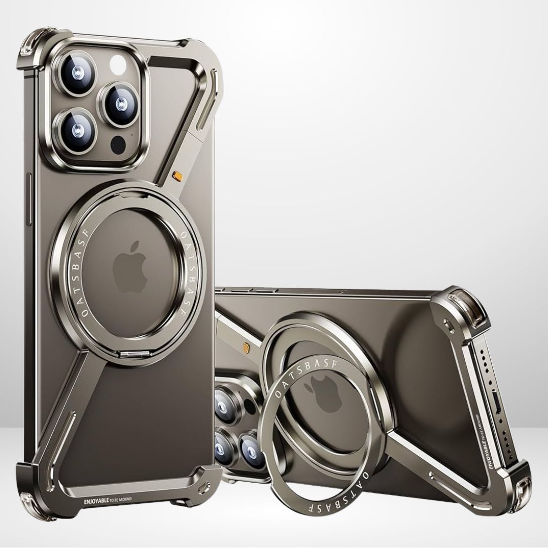 Z Metal Frameless Case with MagSafe Magnetic Stand for iPhone 16 Series