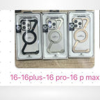 Protective Apple iPhone Back Cover - Z Metal Frameless Case with MagSafe Magnetic Stand for iPhone 15 Series - Style 11