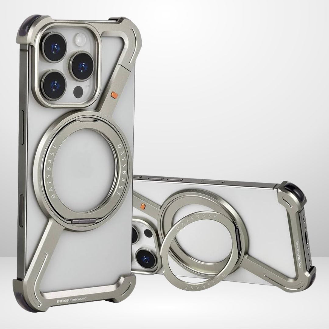 Z Metal Frameless Case with MagSafe Magnetic Stand for iPhone 15 Series