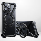 Protective Apple iPhone Back Cover - Z Metal Frameless Case with MagSafe Magnetic Stand for iPhone 16 Series