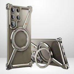 Z Metal Frameless Case with MagSafe Magnetic Stand for samsung Galaxy S24 ultra