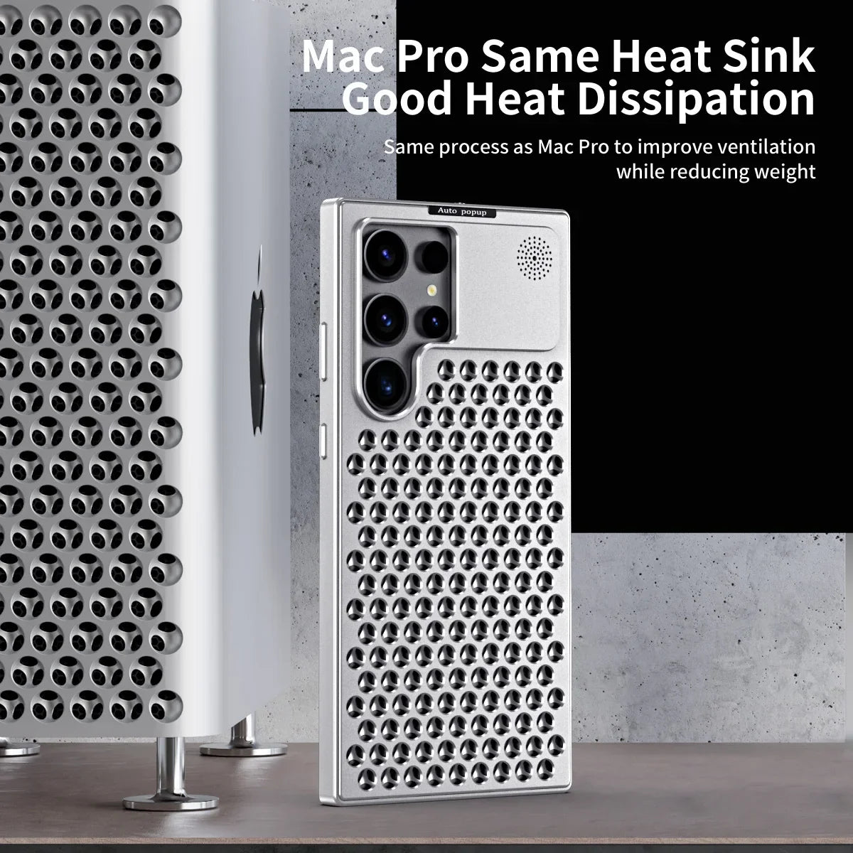 Samsung Galaxy S24 Ultra Metal Heat Dissipation Aluminum Cooling Case with Fragrance Aroma - Black Mobile Case by CoverMeUp - Style 2