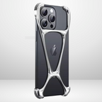 Protective Apple iPhone Back Cover - Zinc Alloy Metal Removable X Type Rimless Case for iPhone13/14/15 series - Style 4