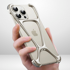 Protective Apple iPhone Back Cover - Zinc Alloy Metal Removable X Type Rimless Case for iPhone13/14/15 series - Style 7