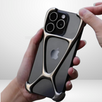 Protective Apple iPhone Back Cover - Zinc Alloy Metal Removable X Type Rimless Case for iPhone13/14/15 series - Style 6